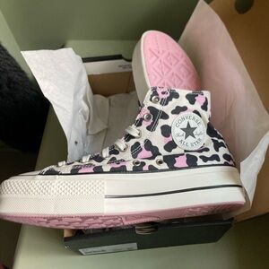 Converse Chuck Taylor All-Star Womens Size 8.5 High Top White Leopard Pink